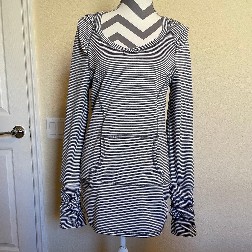 90 DEGREE by REFLEX womens gray fitness scuba hoodie tunic size L